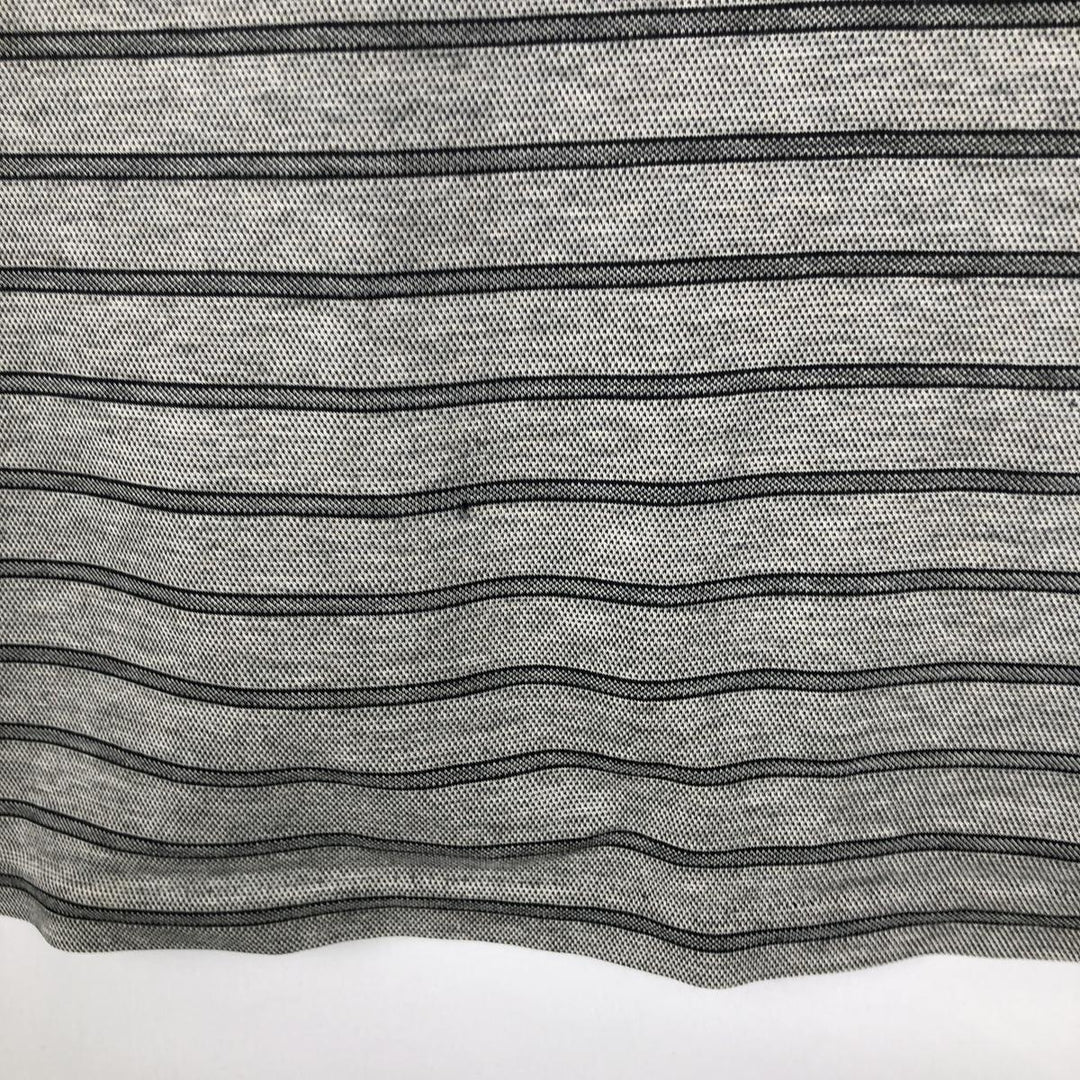 Ralph Lauren POLO GOLF Polo Golf short sleeve striped polo shirt men's size M cotton gray type Vintage Second Hand