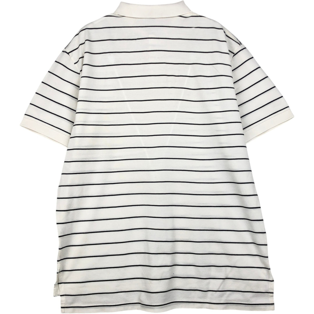 Ralph Lauren POLO by Ralph Lauren short sleeve striped polo shirt, men's size L Pima Cotton white type Vintage Second Hand