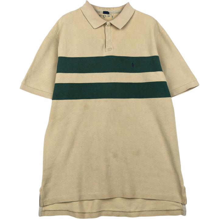 Ralph Lauren short sleeve polo shirt, size L for men cotton Beige type Vintage Second Hand