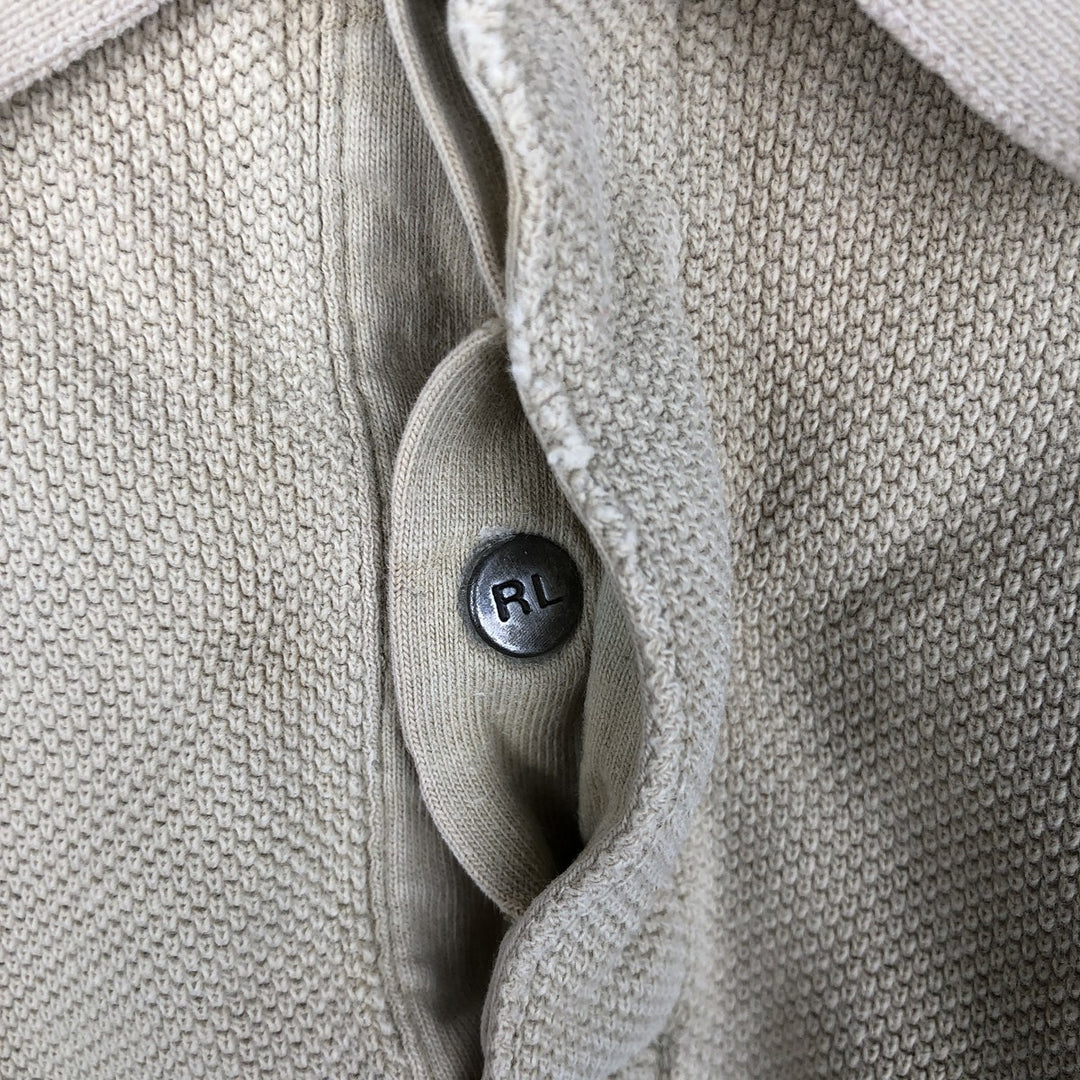 Ralph Lauren short sleeve polo shirt, size L for men cotton Beige type Vintage Second Hand