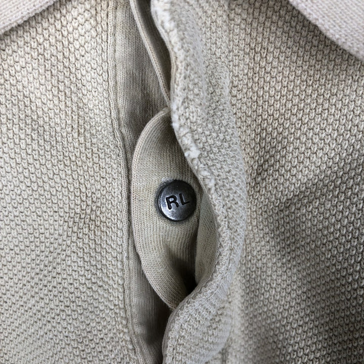 Ralph Lauren short sleeve polo shirt, size L for men cotton Beige type Vintage Second Hand