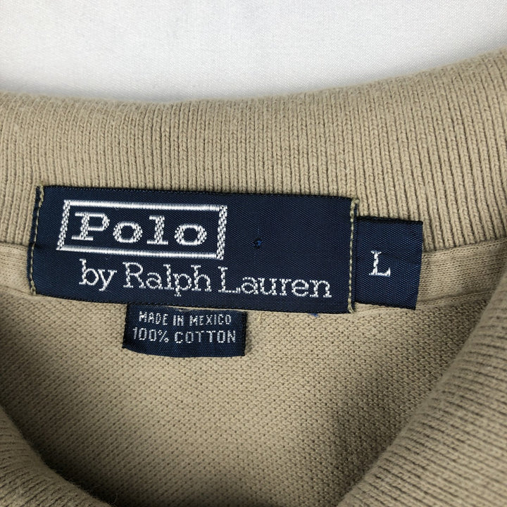 Ralph Lauren POLO by Ralph Lauren short sleeve polo shirt, men's size L cotton Beige type Vintage Second Hand