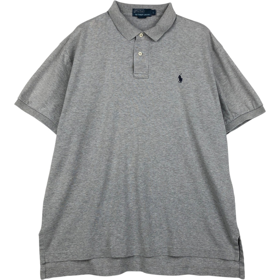 Ralph Lauren POLO by Ralph Lauren short sleeve polo shirt, men's size L cotton gray type Vintage Second Hand
