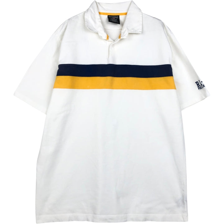 2000'S Ralph Lauren POLO JEANS COMPANY Short-Sleeve Polo Shirt, Men's Size L (approx.) cotton white type Vintage Second Hand