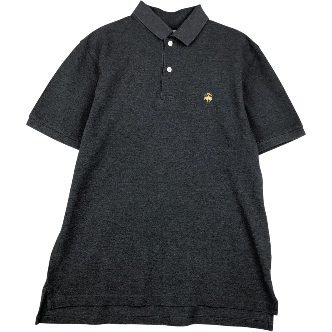Brooks Brothers 1818 Short-Sleeve Polo Shirt, Men's Size M (approx.) cotton gray type Vintage Second Hand