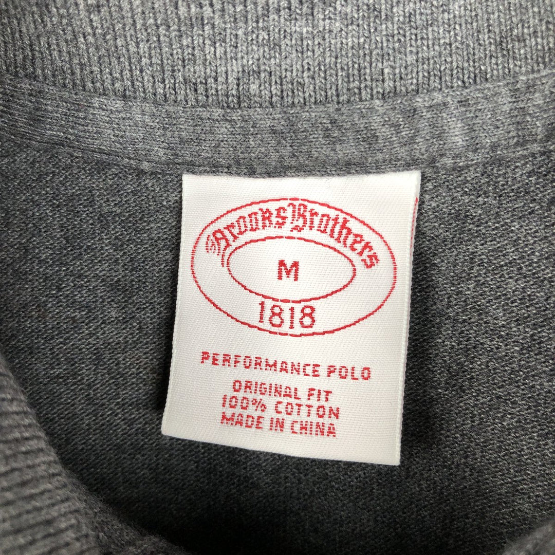 Brooks Brothers 1818 Short-Sleeve Polo Shirt, Men's Size M (approx.) cotton gray type Vintage Second Hand