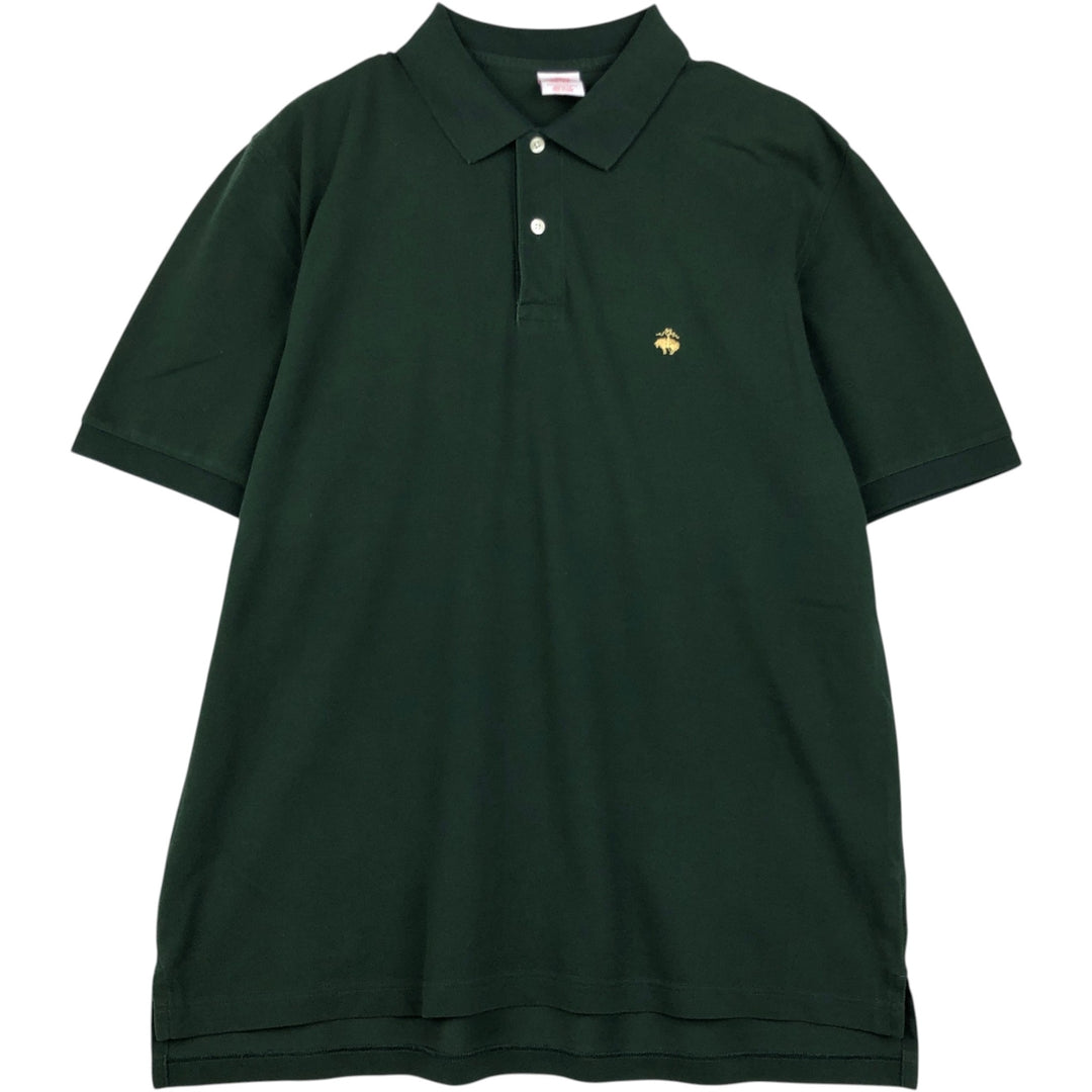 Brooks Brothers Est.1818 short sleeve polo shirt, men's size XL cotton Green type dark green Vintage Second Hand