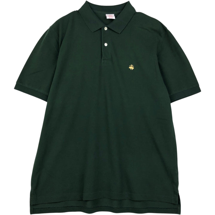 Brooks Brothers Est.1818 short sleeve polo shirt, men's size XL cotton Green type dark green Vintage Second Hand
