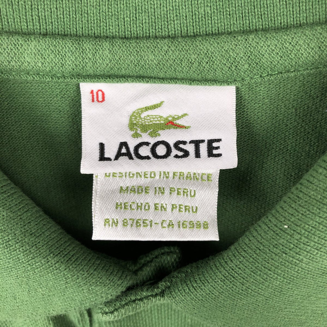 Lacoste (LACOSTE) French design short-sleeved polo shirt, size 10 (equivalent to men's XL). cotton green type Vintage Second Hand