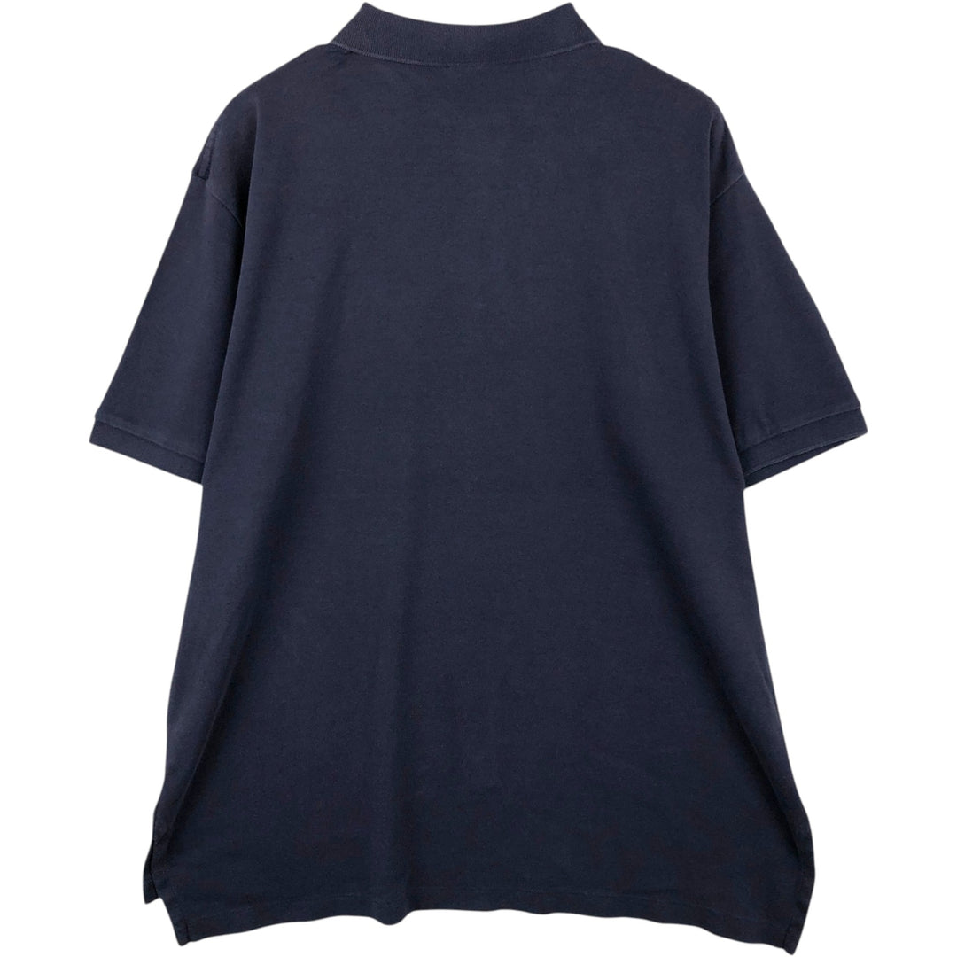Ralph Lauren POLO by Ralph Lauren short sleeve polo shirt, men's XL size cotton navy blue type Vintage Second Hand
