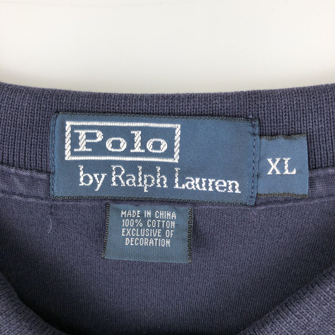 Ralph Lauren POLO by Ralph Lauren short sleeve polo shirt, men's XL size cotton navy blue type Vintage Second Hand