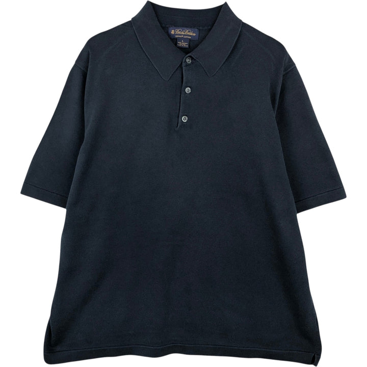 Brooks Brothers Men's Short Sleeve Polo Shirt, Size L cotton navy blue type Vintage Second Hand
