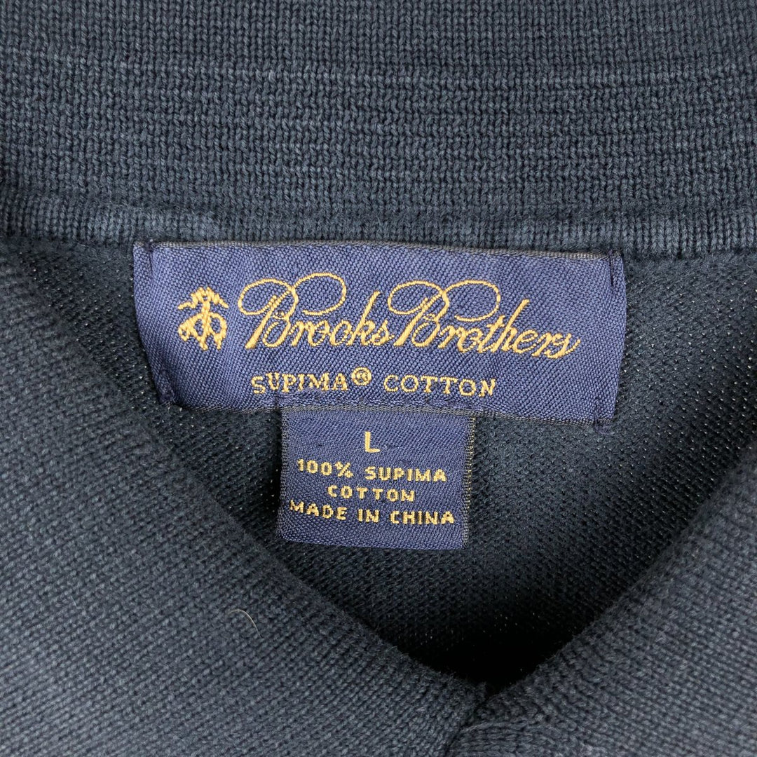 Brooks Brothers Men's Short Sleeve Polo Shirt, Size L cotton navy blue type Vintage Second Hand