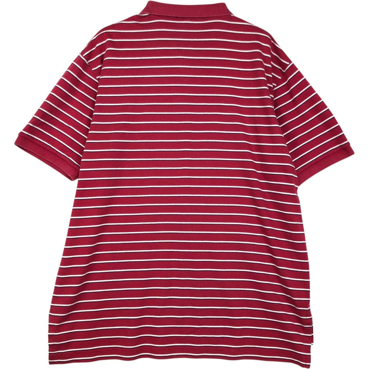 Ralph Lauren POLO by Ralph Lauren short sleeve striped polo shirt, men's XL size cotton red type Vintage Second Hand