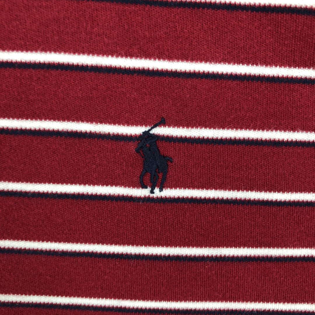 Ralph Lauren POLO by Ralph Lauren short sleeve striped polo shirt, men's XL size cotton red type Vintage Second Hand