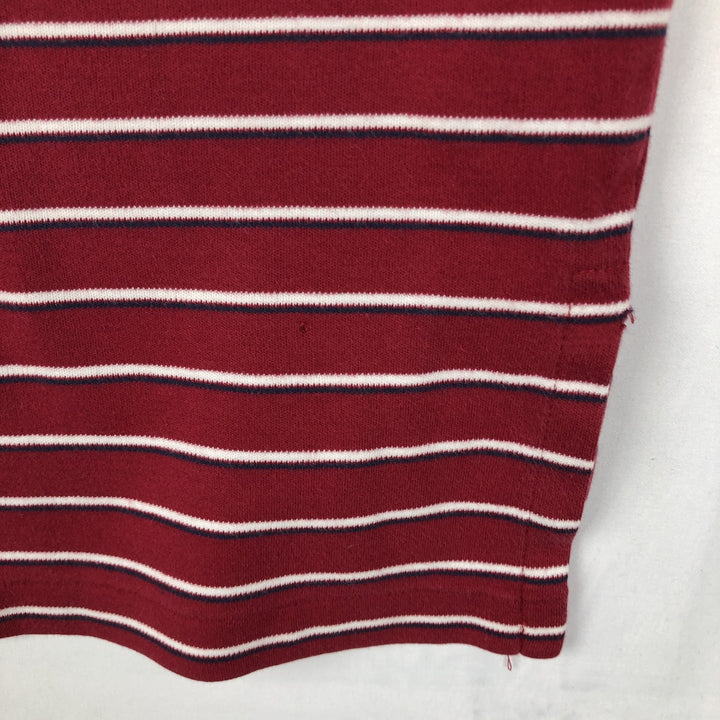 Ralph Lauren POLO by Ralph Lauren short sleeve striped polo shirt, men's XL size cotton red type Vintage Second Hand