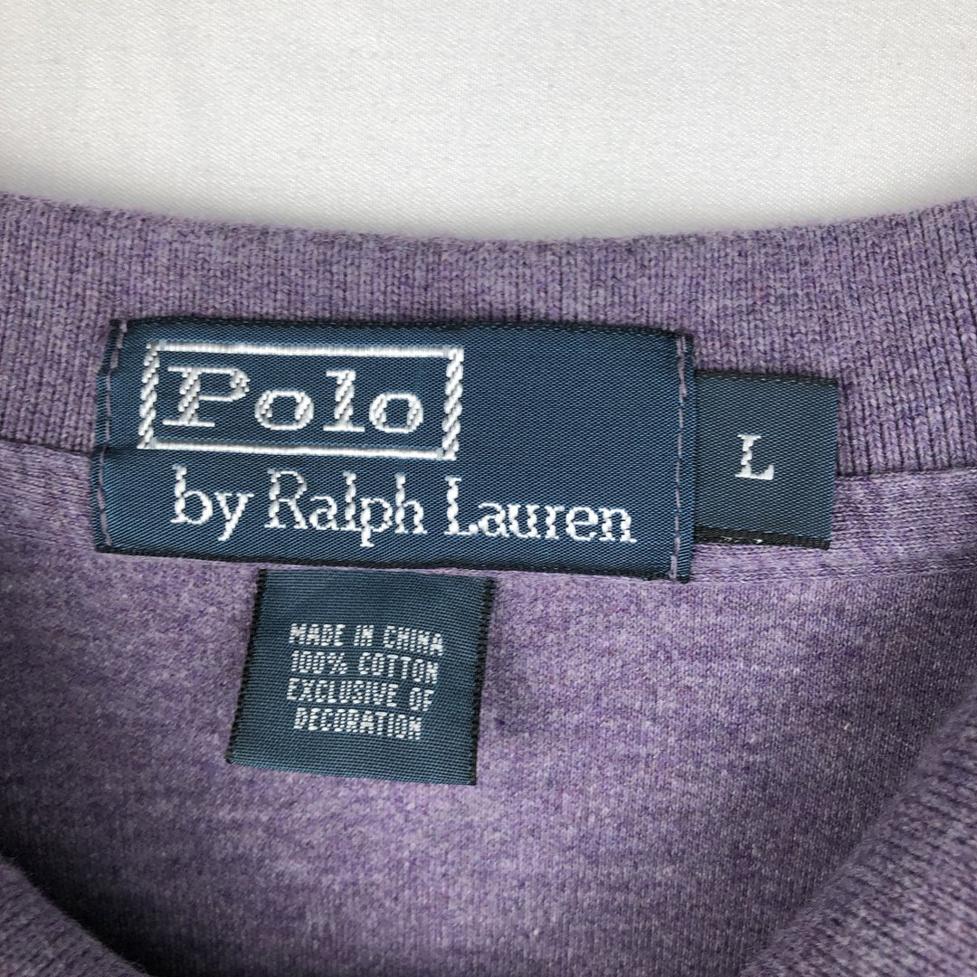 Ralph Lauren POLO by Ralph Lauren short sleeve polo shirt, men's size L cotton purple type Vintage Second Hand