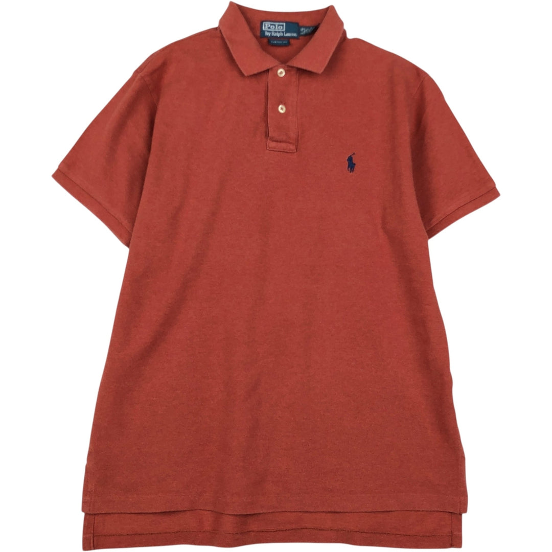 Ralph Lauren POLO by Ralph Lauren CUSTOM FIT short sleeve polo shirt, men's size L cotton orange type Vintage Second Hand