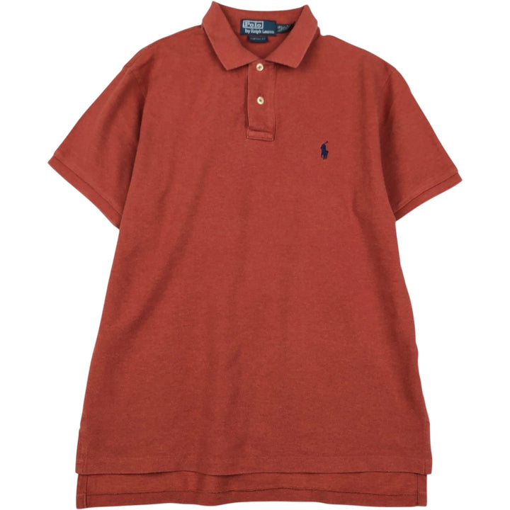 Ralph Lauren POLO by Ralph Lauren CUSTOM FIT short sleeve polo shirt, men's size L cotton orange type Vintage Second Hand