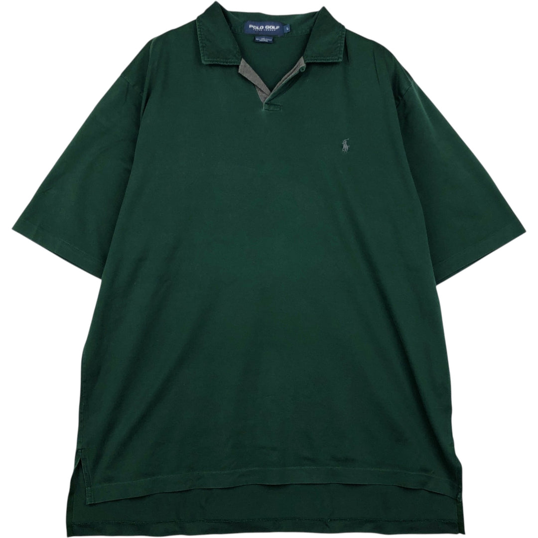 Ralph Lauren POLO GOLF Open Collar Short Sleeve Polo Shirt, Men's Size L (approx.) Pima Cotton Green type dark green Vintage Second Hand