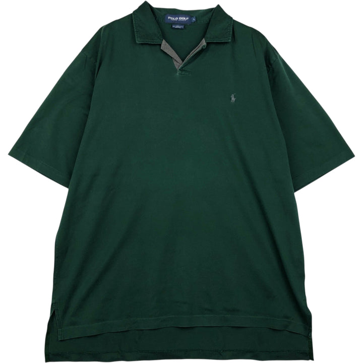 Ralph Lauren POLO GOLF Open Collar Short Sleeve Polo Shirt, Men's Size L (approx.) Pima Cotton Green type dark green Vintage Second Hand