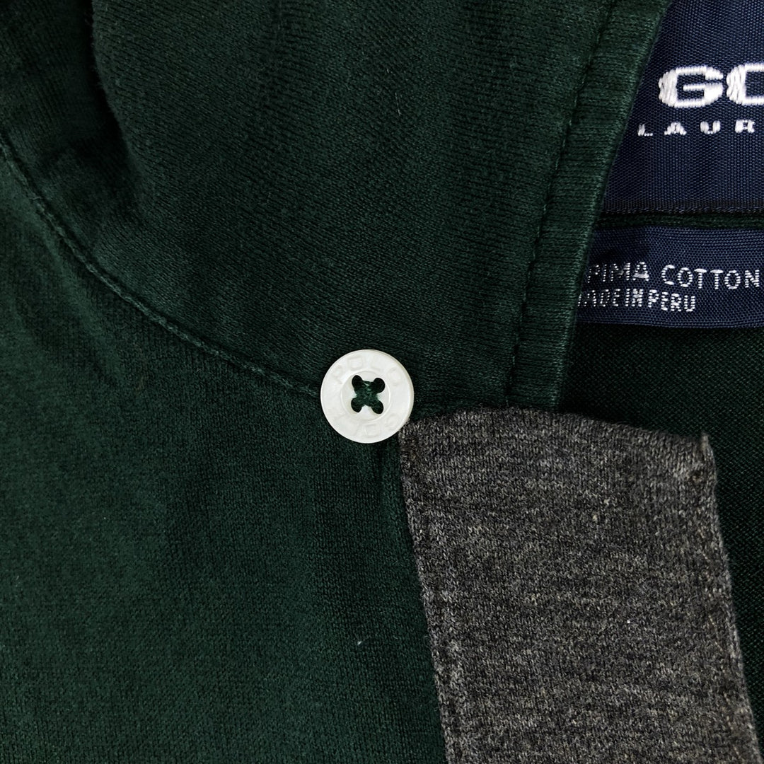 Ralph Lauren POLO GOLF Open Collar Short Sleeve Polo Shirt, Men's Size L (approx.) Pima Cotton Green type dark green Vintage Second Hand