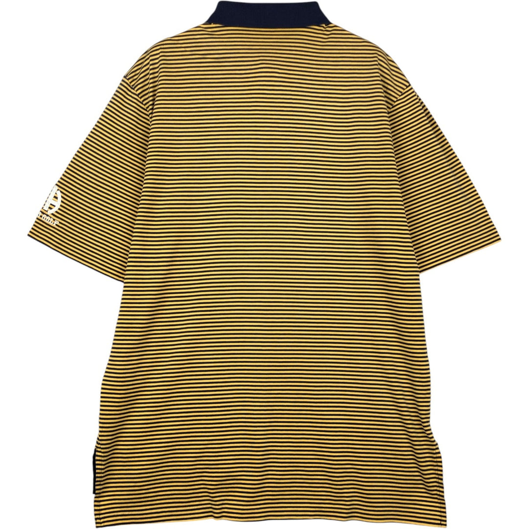Ralph Lauren POLO GOLF Polo Golf short sleeve striped polo shirt men's size M Pima Cotton navy blue type Vintage Second Hand