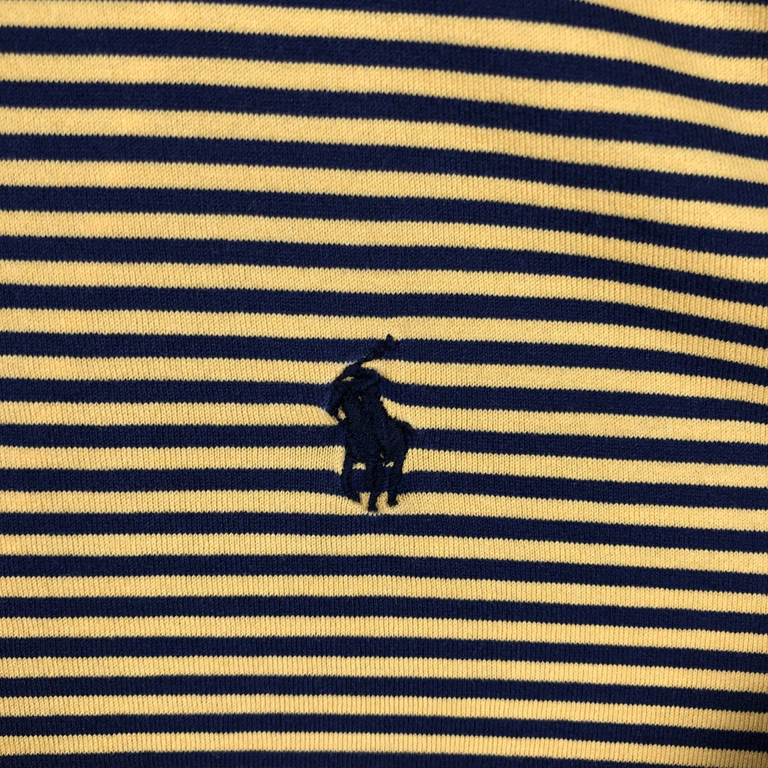 Ralph Lauren POLO GOLF Polo Golf short sleeve striped polo shirt men's size M Pima Cotton navy blue type Vintage Second Hand