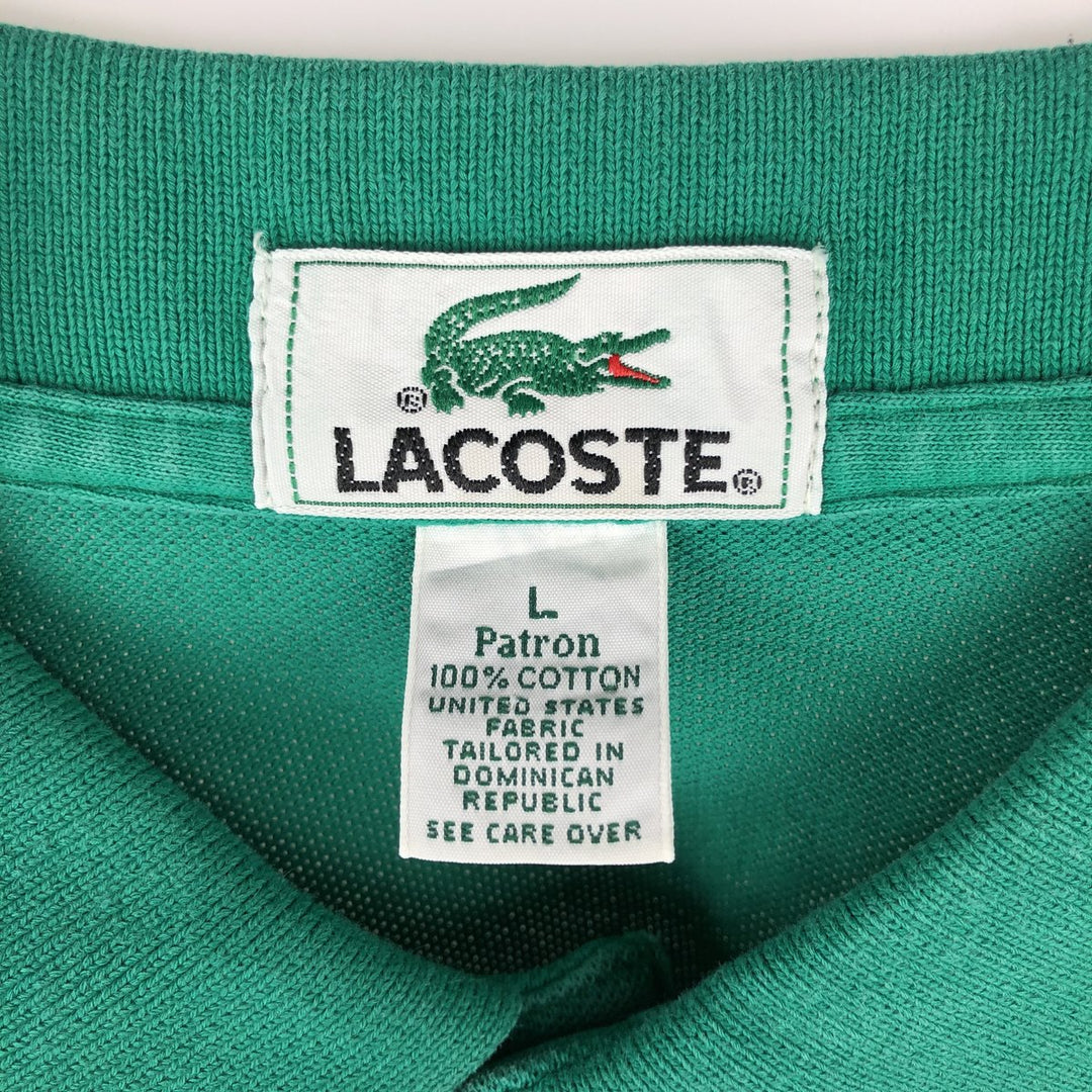1990'S Lacoste Short-Sleeve Polo Shirt, Men's Size L (approx.), Vintage cotton green type Vintage Second Hand