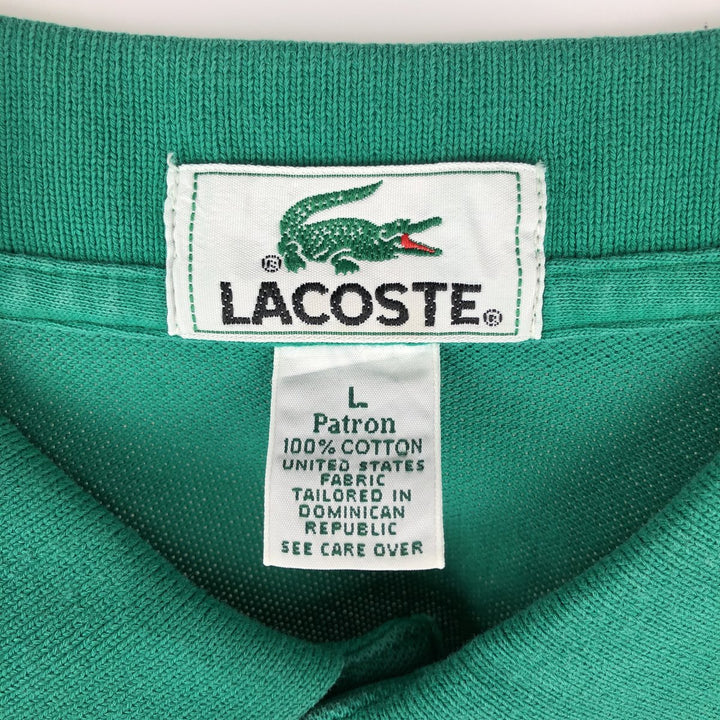 1990'S Lacoste Short-Sleeve Polo Shirt, Men's Size L (approx.), Vintage cotton green type Vintage Second Hand
