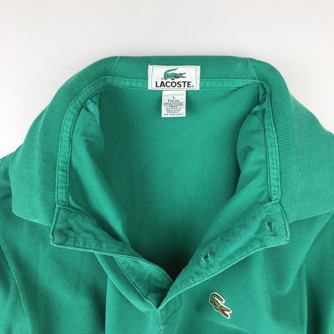 1990'S Lacoste Short-Sleeve Polo Shirt, Men's Size L (approx.), Vintage cotton green type Vintage Second Hand