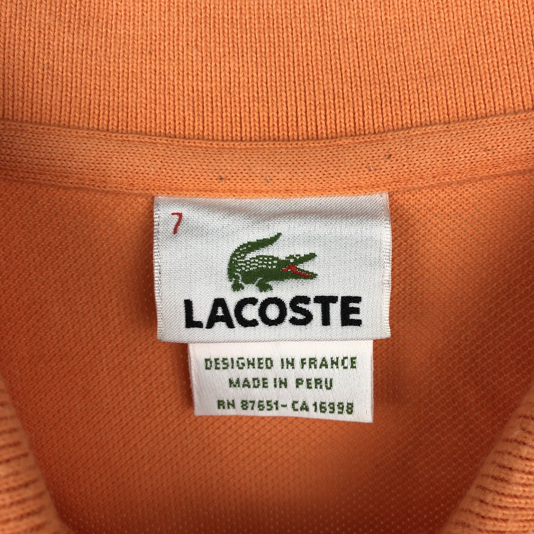 Lacoste LACOSTE French design short sleeve polo shirt No. 7 Men's XXL equivalent cotton orange type Vintage Second Hand