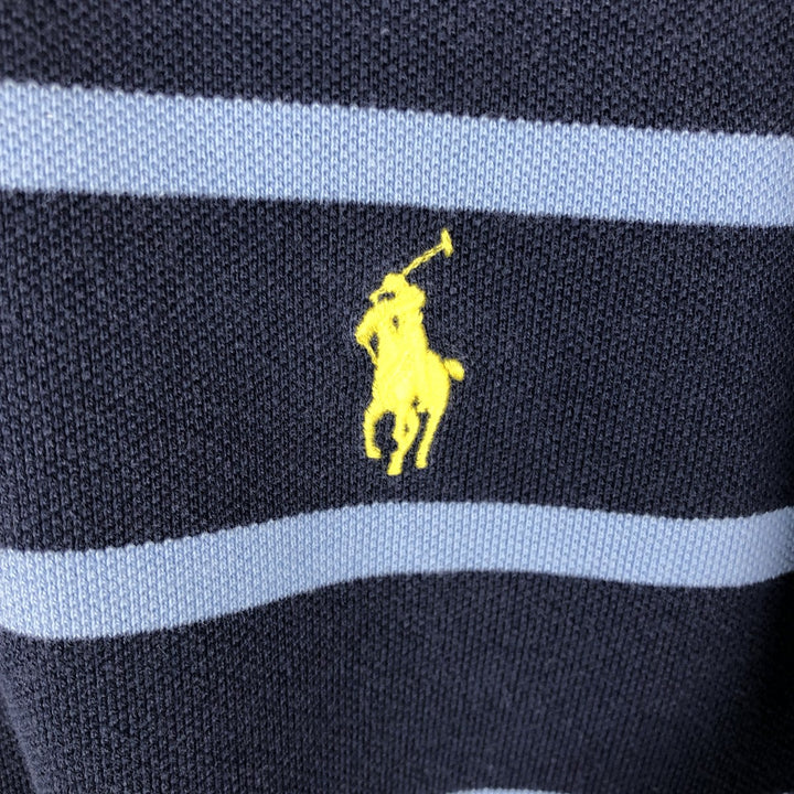 Ralph Lauren POLO by Ralph Lauren CUSTOM FIT short sleeve striped polo shirt men's size M cotton blue type Vintage Second Hand
