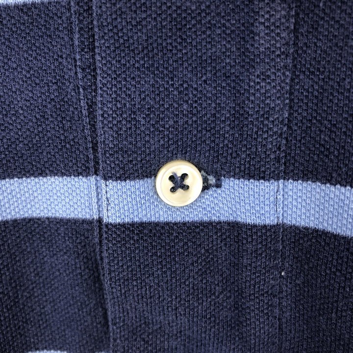 Ralph Lauren POLO by Ralph Lauren CUSTOM FIT short sleeve striped polo shirt men's size M cotton blue type Vintage Second Hand