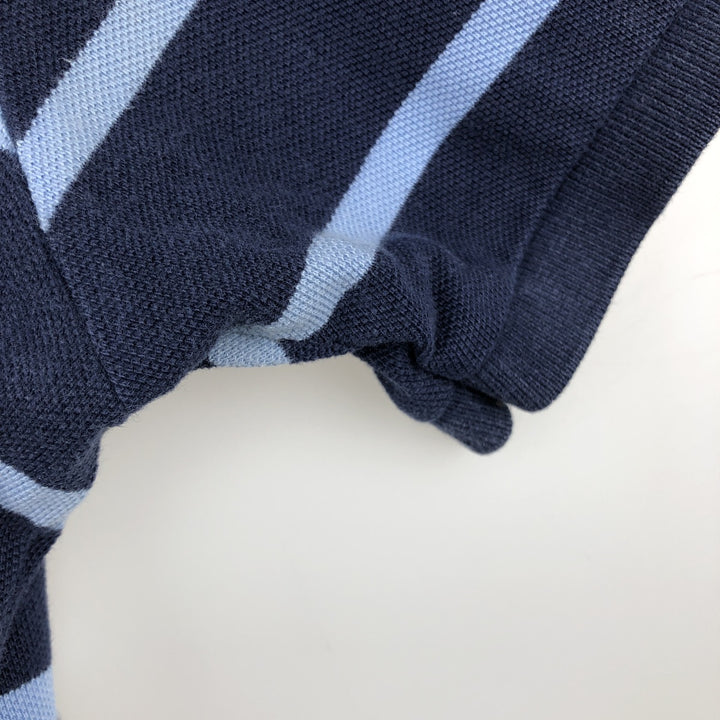 Ralph Lauren POLO by Ralph Lauren CUSTOM FIT short sleeve striped polo shirt men's size M cotton blue type Vintage Second Hand
