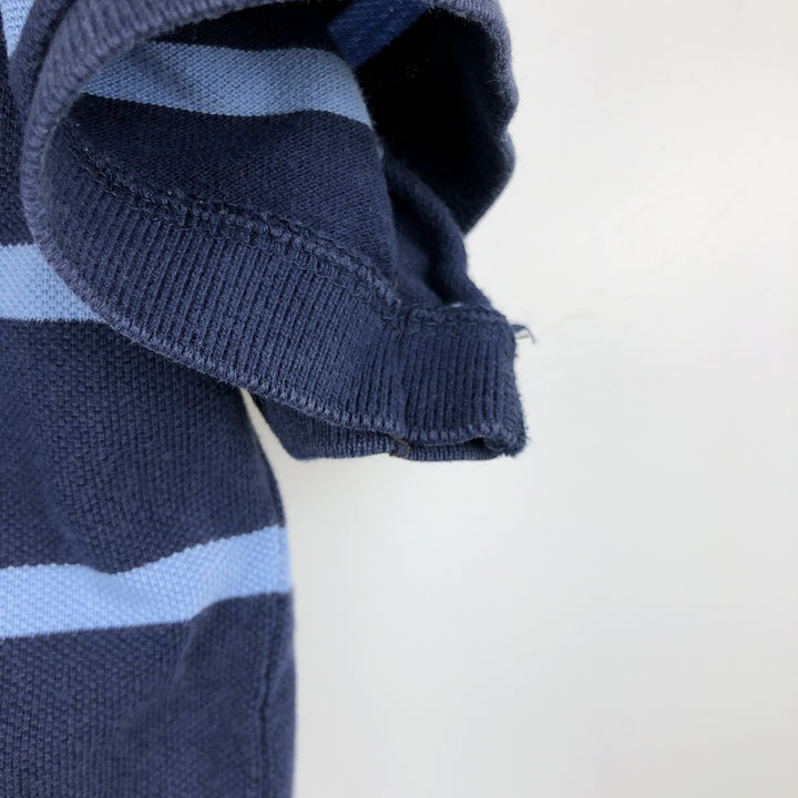 Ralph Lauren POLO by Ralph Lauren CUSTOM FIT short sleeve striped polo shirt men's size M cotton blue type Vintage Second Hand