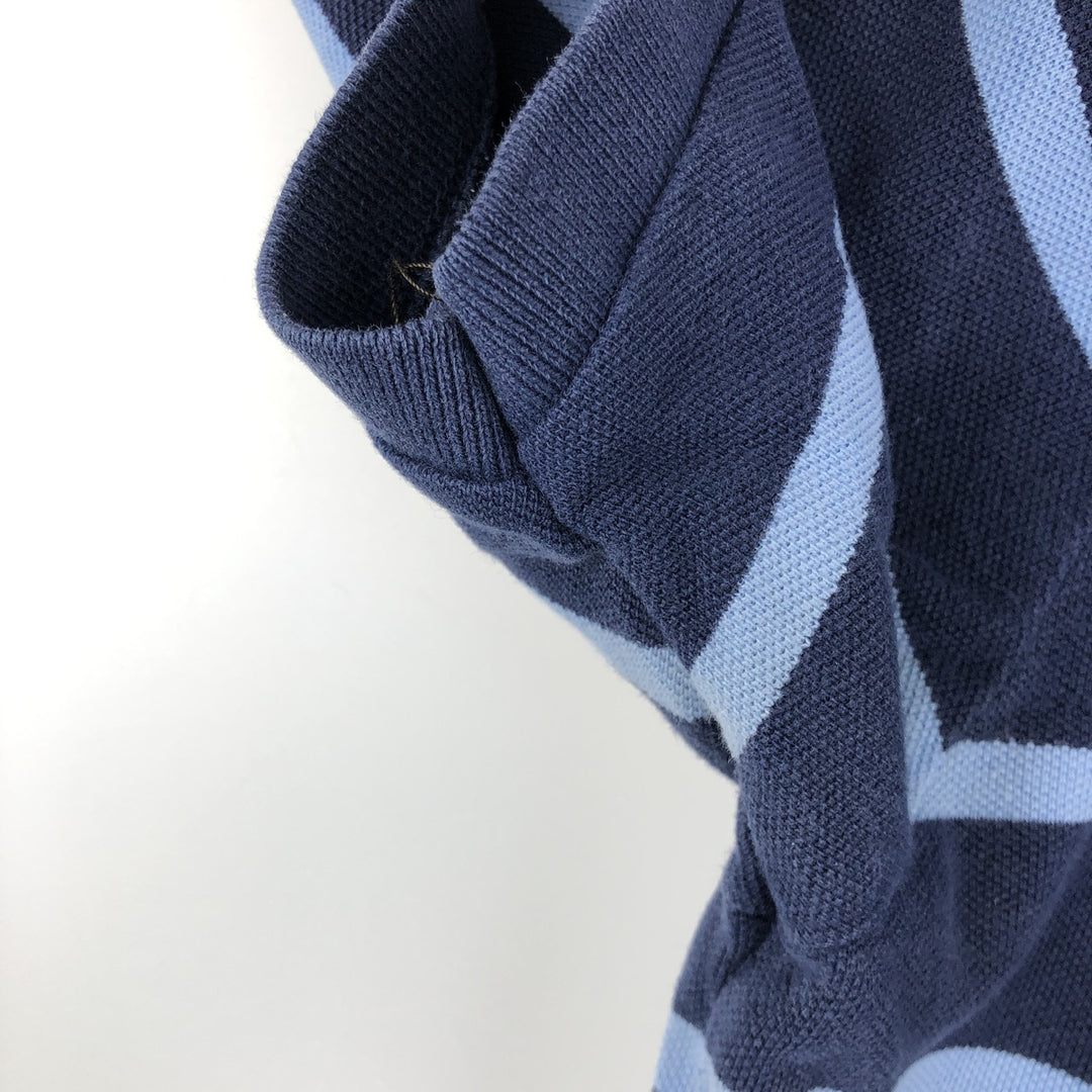 Ralph Lauren POLO by Ralph Lauren CUSTOM FIT short sleeve striped polo shirt men's size M cotton blue type Vintage Second Hand