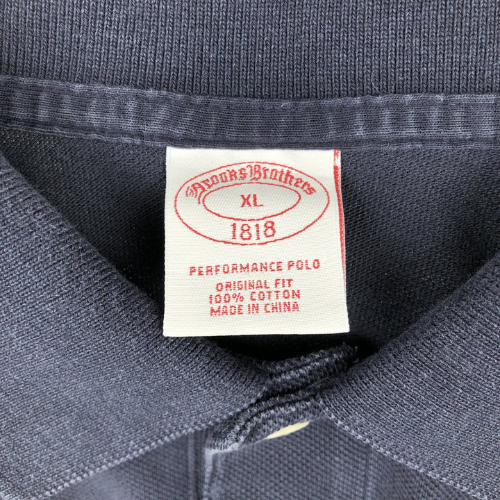 Brooks Brothers 1818 Short-Sleeve Polo Shirt, Men's Size XL (approx.) cotton navy blue type Vintage Second Hand
