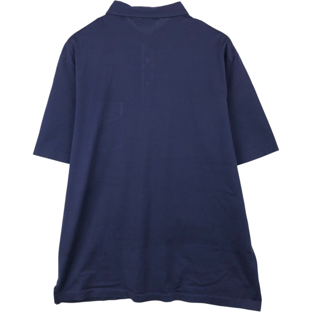 Ralph Lauren POLO GOLF short-sleeved polo shirt, made in Peru, men's size XL (approx.) Pima Cotton navy blue type Vintage Second Hand