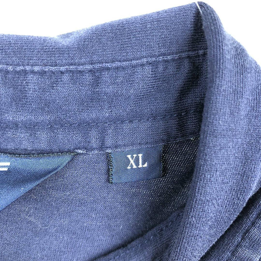 Ralph Lauren POLO GOLF short-sleeved polo shirt, made in Peru, men's size XL (approx.) Pima Cotton navy blue type Vintage Second Hand