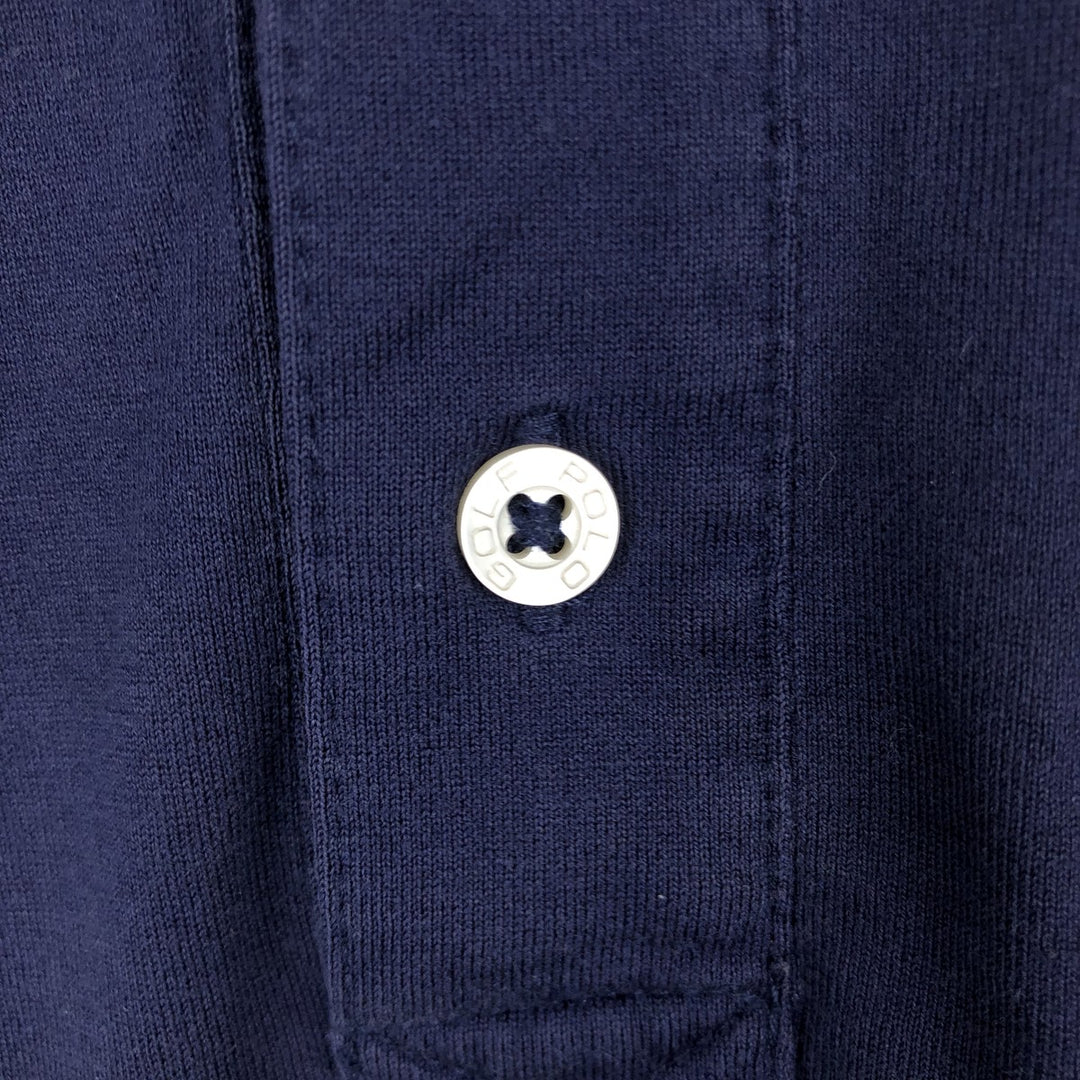 Ralph Lauren POLO GOLF short-sleeved polo shirt, made in Peru, men's size XL (approx.) Pima Cotton navy blue type Vintage Second Hand