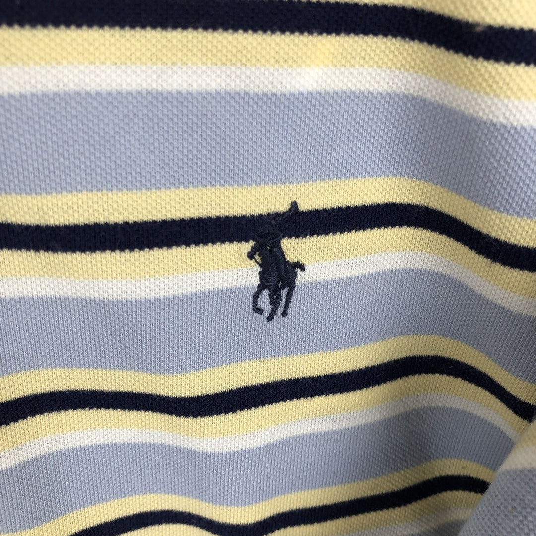Ralph Lauren POLO GOLF Short Sleeve Striped Polo Shirt Men's XL cotton Blue type light blue Vintage Second Hand
