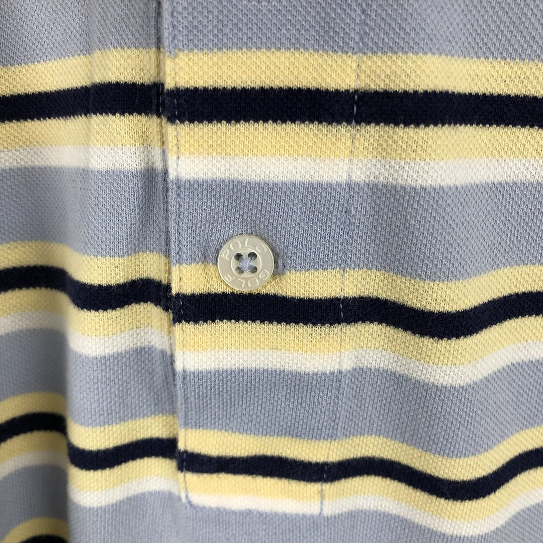 Ralph Lauren POLO GOLF Short Sleeve Striped Polo Shirt Men's XL cotton Blue type light blue Vintage Second Hand