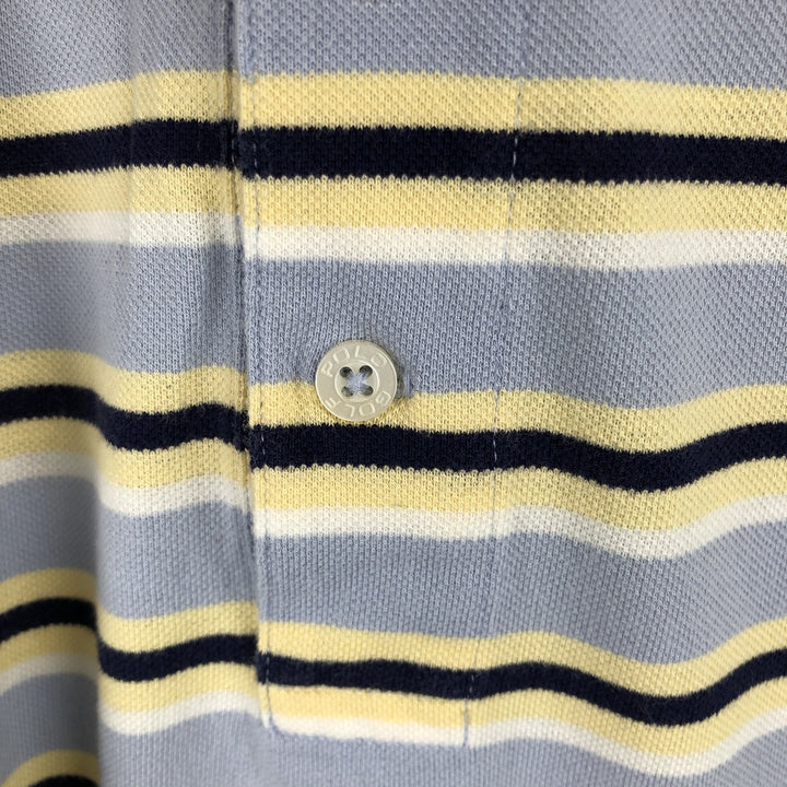 Ralph Lauren POLO GOLF Short Sleeve Striped Polo Shirt Men's XL cotton Blue type light blue Vintage Second Hand