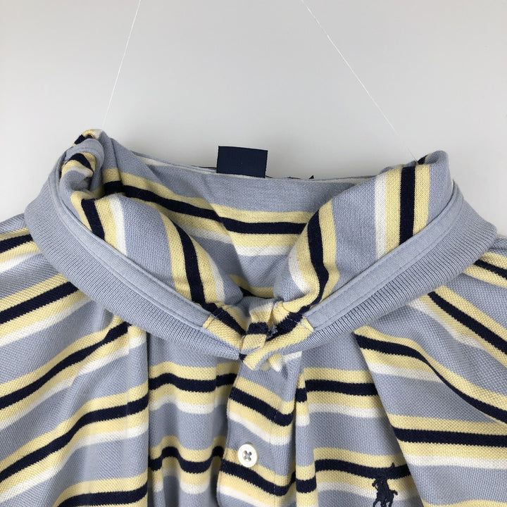 Ralph Lauren POLO GOLF Short Sleeve Striped Polo Shirt Men's XL cotton Blue type light blue Vintage Second Hand