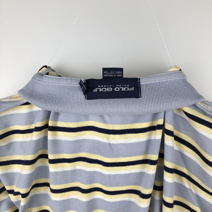 Ralph Lauren POLO GOLF Short Sleeve Striped Polo Shirt Men's XL cotton Blue type light blue Vintage Second Hand
