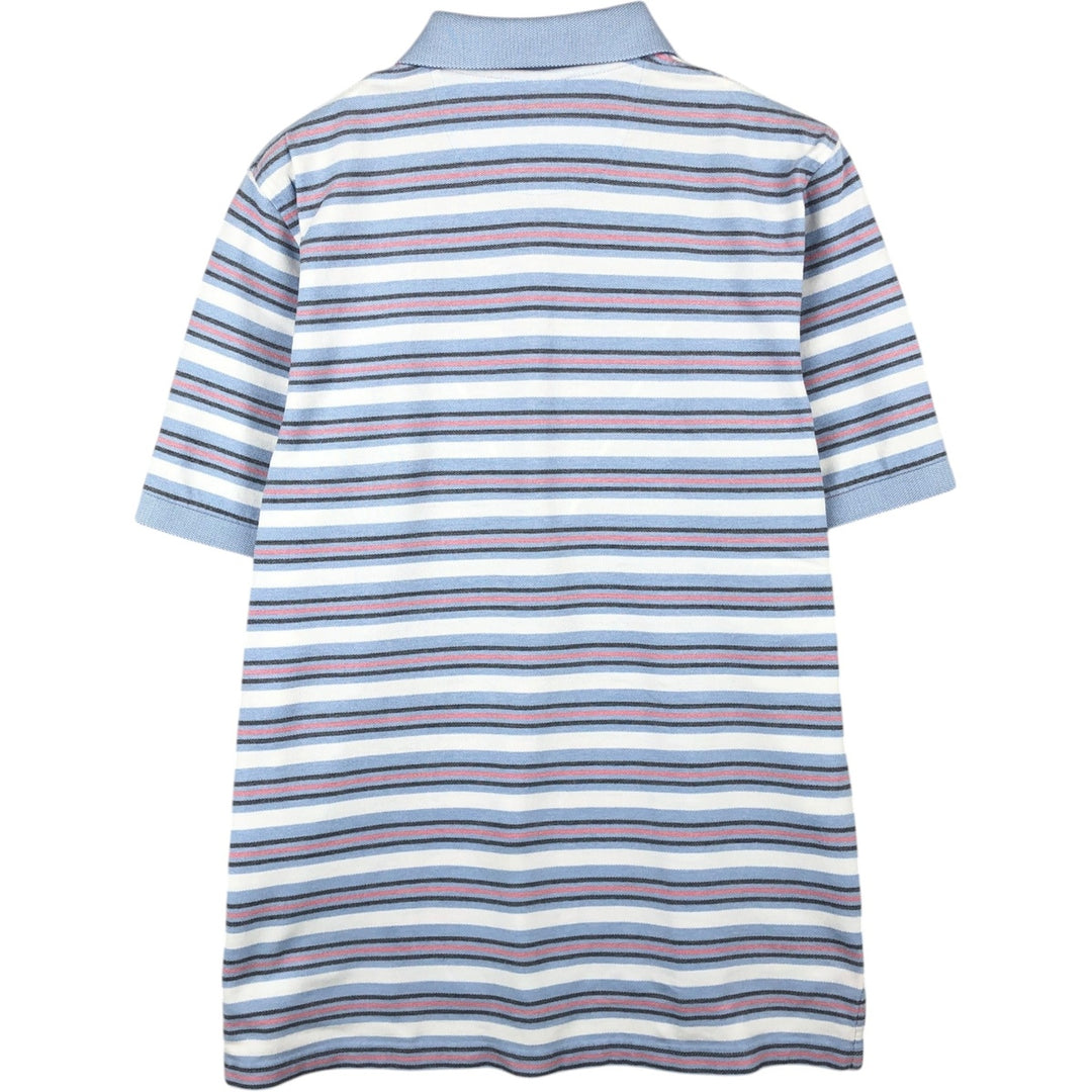 Brooks Brothers 1818 Short-Sleeve Striped Polo Shirt, Men's Size M (approx.) cotton white type Vintage Second Hand