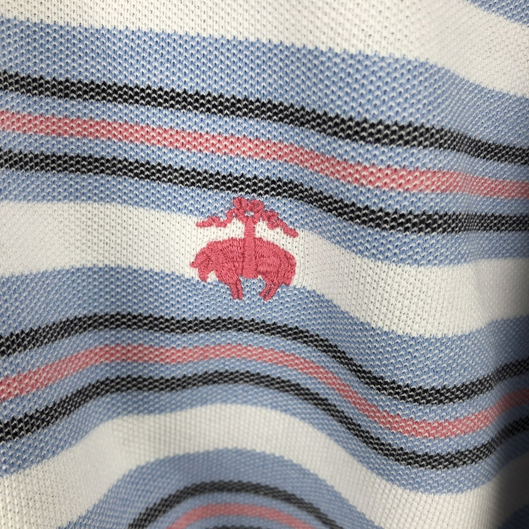 Brooks Brothers 1818 Short-Sleeve Striped Polo Shirt, Men's Size M (approx.) cotton white type Vintage Second Hand