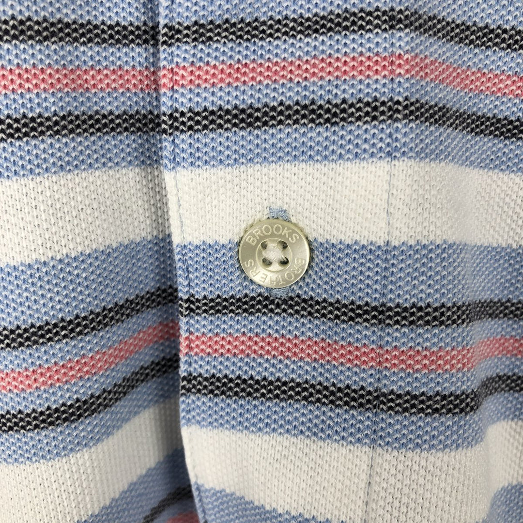 Brooks Brothers 1818 Short-Sleeve Striped Polo Shirt, Men's Size M (approx.) cotton white type Vintage Second Hand