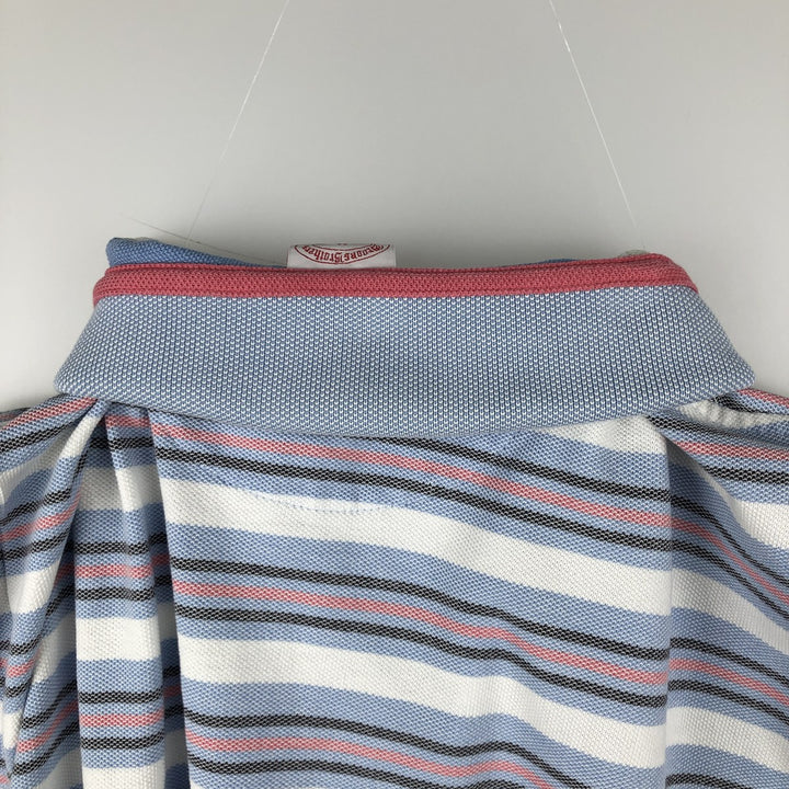 Brooks Brothers 1818 Short-Sleeve Striped Polo Shirt, Men's Size M (approx.) cotton white type Vintage Second Hand